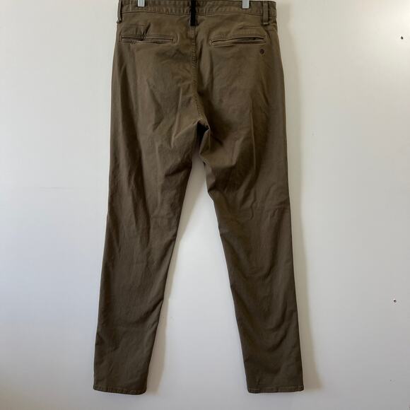 Rag & Bone Army Green Distressed Fit 2 Slim Fit Stretch Twill Chino Pant Men 34 - Picture 2 of 16